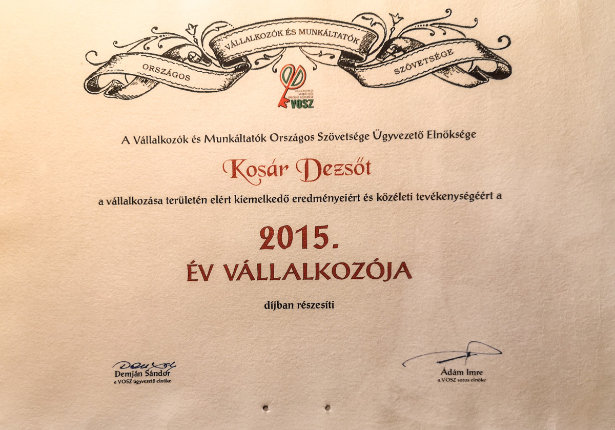 Az év legjobb vállalkozója Az év legjobb vállalkozója